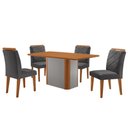 Ver imagem 2 de Mesa de Jantar Isadora Mdf com 4 Cadeiras Moderna Mobilia Veludo Grafite/naturalle Laminado