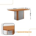 Ver imagem 3 de Mesa de Jantar Isadora Mdf com 4 Cadeiras Moderna Mobilia Veludo Grafite/naturalle Laminado