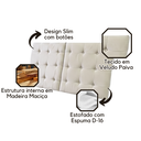 Ver imagem 3 de Cabeceira Estofada 140cm Dobrável P/ Cama de Casal Moderna: Offwhite