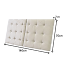 Ver imagem 2 de Cabeceira Estofada 140cm Dobrável P/ Cama de Casal Moderna: Offwhite