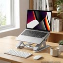 Ver imagem 2 de Suporte Notebook Articulado Duplo Kit 2 em 1 Mesa Ajustavel Ergonomico Celular Tablet Dobravel Multi