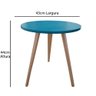 Mesa Redonda Lateral Canto Apoio Sala Quarto Pé Palito 44 Cm Azul - 5