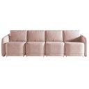 Ver imagem 6 de Sofá Cama para Sala de Estar 4 Lugares 316cm Montserrat K01 Veludo Rosê - Lyam Decor