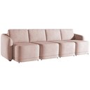 Ver imagem 1 de Sofá Cama para Sala de Estar 4 Lugares 316cm Montserrat K01 Veludo Rosê - Lyam Decor