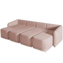 Ver imagem 3 de Sofá Cama para Sala de Estar 4 Lugares 316cm Montserrat K01 Veludo Rosê - Lyam Decor