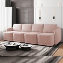 Ver imagem 7 de Sofá Cama para Sala de Estar 4 Lugares 316cm Montserrat K01 Veludo Rosê - Lyam Decor