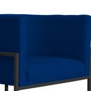 Ver imagem 4 de Poltrona Decorativa Luana Base Preta Suede Cores - DS Estofados Poltrona Luana Azul Marinho
