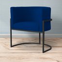 Ver imagem 6 de Poltrona Decorativa Luana Base Preta Suede Cores - DS Estofados Poltrona Luana Azul Marinho