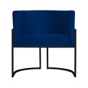 Ver imagem 2 de Poltrona Decorativa Luana Base Preta Suede Cores - DS Estofados Poltrona Luana Azul Marinho