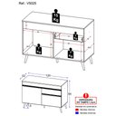 Ver imagem 3 de Gabinete Banheiro 2 Portas e 1 Gaveta Retrô 120cm Multimóveis V5025 Preto