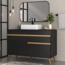 Ver imagem 2 de Gabinete Banheiro 2 Portas e 1 Gaveta Retrô 120cm Multimóveis V5025 Preto