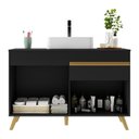Ver imagem 4 de Gabinete Banheiro 2 Portas e 1 Gaveta Retrô 120cm Multimóveis V5025 Preto