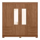 Ver imagem 6 de Guarda Roupa Casal 192cm 4 Portas com Espelho Itajaí Jatobá S01 - Mpozenato
