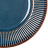 Jogo 4 Prato de Sobremesa Ceramica Azul Linear Rústico 20cm Lyor - 5