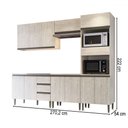 Ver imagem 4 de Armário de Cozinha Hermínia 12 Portas 3 Gavetas Crema - Pnr Móveis
