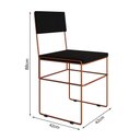 Ver imagem 3 de Mesa Jantar Industrial Trama 1,40x0,80m Preta com 4 Cadeiras Estofadas Vitória Cobre e Preta