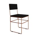 Ver imagem 5 de Mesa Jantar Industrial Trama 1,40x0,80m Preta com 4 Cadeiras Estofadas Vitória Cobre e Preta