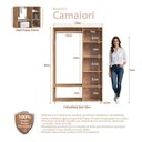 Ver imagem 3 de Guarda-roupas Closet 5 Prateleiras Madeira Maciça Camaiori Amêndoa Closet02
