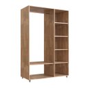 Ver imagem 1 de Guarda-roupas Closet 5 Prateleiras Madeira Maciça Camaiori Amêndoa Closet02