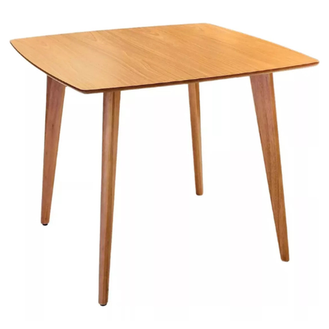 Mesa de Jantar Quadricurva 80x80cm 2 a 4 Lugares em Madeira - Dina - Freijó