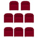 Ver imagem 1 de Kit 8 Poltronas Decorativa Reforçada Recepção Clinica Salão Suede:vermelho