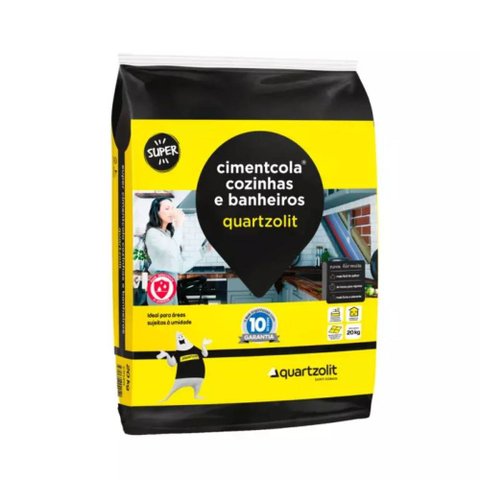 Argamassa Cimentcola Cozinhas e Banheiros Quartzolit Cinza 20kg
