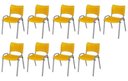 Ver imagem 2 de Cadeira Iso Base Cinza Escola, Escritório Amarelo Kit 9 Un
