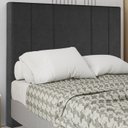 Ver imagem 2 de Cabeceira Casal 138 cm Madrid Veludo Preto Soon