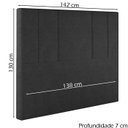 Ver imagem 4 de Cabeceira Casal 138 cm Madrid Veludo Preto Soon