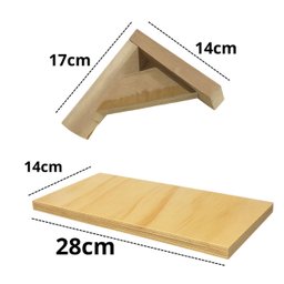 Prateleiras Suporte em Madeira Multiuso para Decoração 28x14 - 3