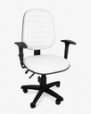Ver imagem 1 de Cadeira Escritório Ergonômica Executiva Work Comfort NR17 Giratória Corino Costura com Rodízios