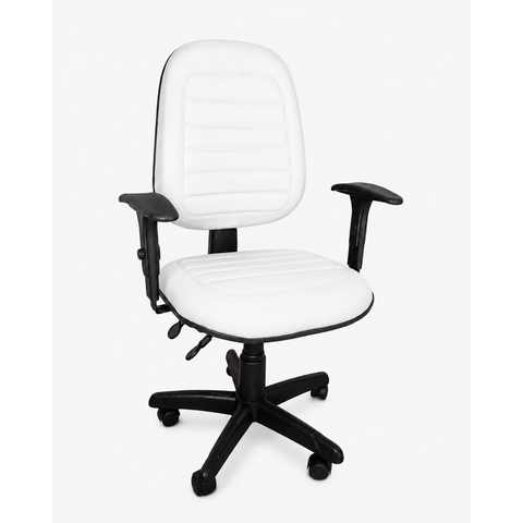 Cadeira Escritório Ergonômica Executiva Work Comfort NR17 Giratória Corino Costura com Rodízios