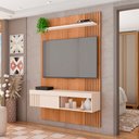 Ver imagem 4 de Painel Tv 45 Pol 120cm Bancada Suspensa Ripado Luana Freijó/off White C01 - D’Rossi