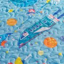Ver imagem 2 de Kit Colcha Diverkids Astronauta Solteiro Tecido Microfibra Dupla Face Quarto Infantil - Azul