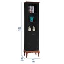 Ver imagem 5 de Estante para Sala 2 Prateleiras 1 Gaveta 1 Porta Pés Luiz Xv 60104 Linz Móveis - Preto/imbuia Glazer