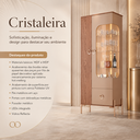 Ver imagem 2 de Cristaleira Unique LED Integrado Vidro Madeira Sala de Jantar 180x70cm:Fendi/Freijo