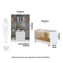 Ver imagem 3 de Quarto de Bebê com Guarda-Roupa 4 Portas e Berço 4 em 1 Minicama 100% MDF Mike Espresso Móveis Branco/Brilho/Amêndoa