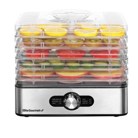 Elite Gourmet Desidratador de Alimentos com 5 Bandejas em Aço Inox (inox)