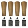 Kit 4 Pés De 20cm Cônico Retrô Para Móveis Pé Palito Pintado:Natural - 3