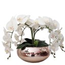 Ver imagem 1 de Arranjo de Mesa com 4 Flores Orquídeas Brancas Vaso Rosé