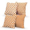 Kit 4 Capas De Almofadas Decorativas Own Geométricas Laranja e Branco 45x45cm - 1