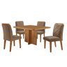 Mesa Olimpia 90 Mdf Canto Copo e com 4 Cadeiras Melissa Veludo Capuccino/naturalle/naturalle - 2