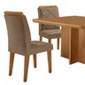 Mesa Olimpia 90 Mdf Canto Copo e com 4 Cadeiras Melissa Veludo Capuccino/naturalle/naturalle - 4
