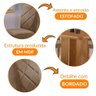 Mesa Olimpia 90 Mdf Canto Copo e com 4 Cadeiras Melissa Veludo Capuccino/naturalle/naturalle - 7