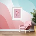 Ver imagem 2 de Quadro Flores de Tinta Rosa - 60x48cm:madeira Branca