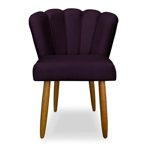 Cadeira para Mesa de Jantar Veludo Reforçada - Balaqui Decor Cor:roxa