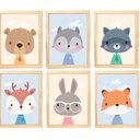 Ver imagem 1 de Quadro Infantil Menina 6 Un A4 Vidro e Pendurador