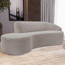 Ver imagem 7 de Sofá 3 Lugares Curvo Sala de Estar Living Firenze Direito D02 Bouclê Bege 230 Cm B-62 - Lyam