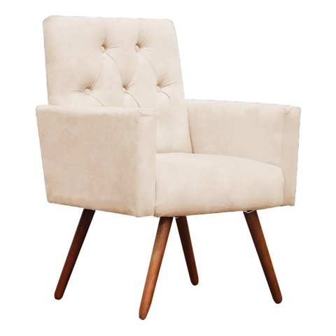 Poltrona Nina Capitone Corino Bege - Dominic Decor