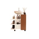 Ver imagem 4 de Gabinete Armário Pia de Coluna para Banheiro Organizador com Prateleira